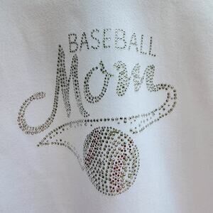 Baseball Mom Hooded Sweatshirt Size Small Hoodie Game Day Bling Rhinestone